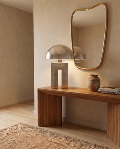 Amur Silver Dome Table Lamp, Handcrafted In Morocco, Modern Design