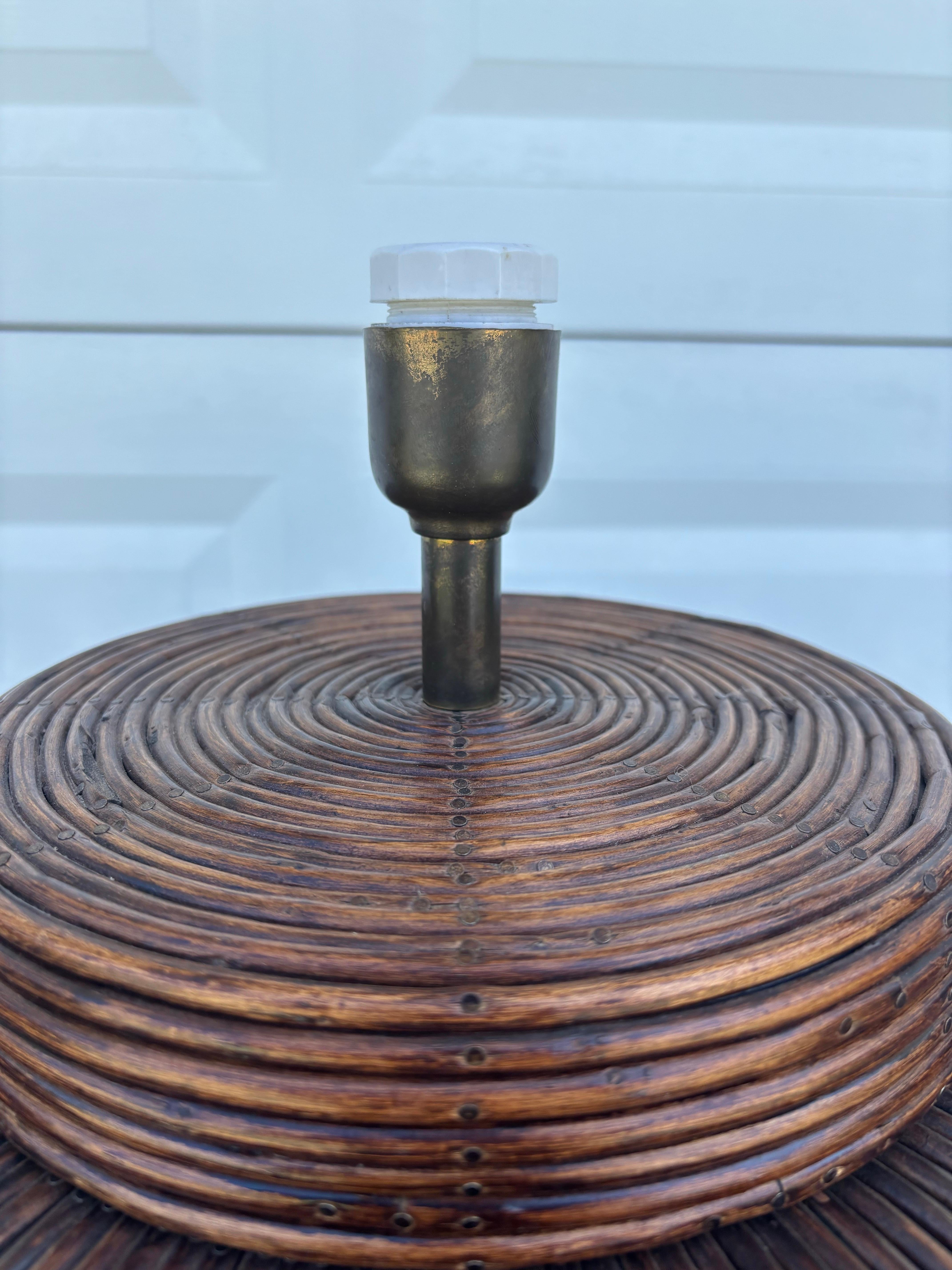 Mid-Century Modern Large Mid Century Coastal Pencil Reed Table Lamp For Sale