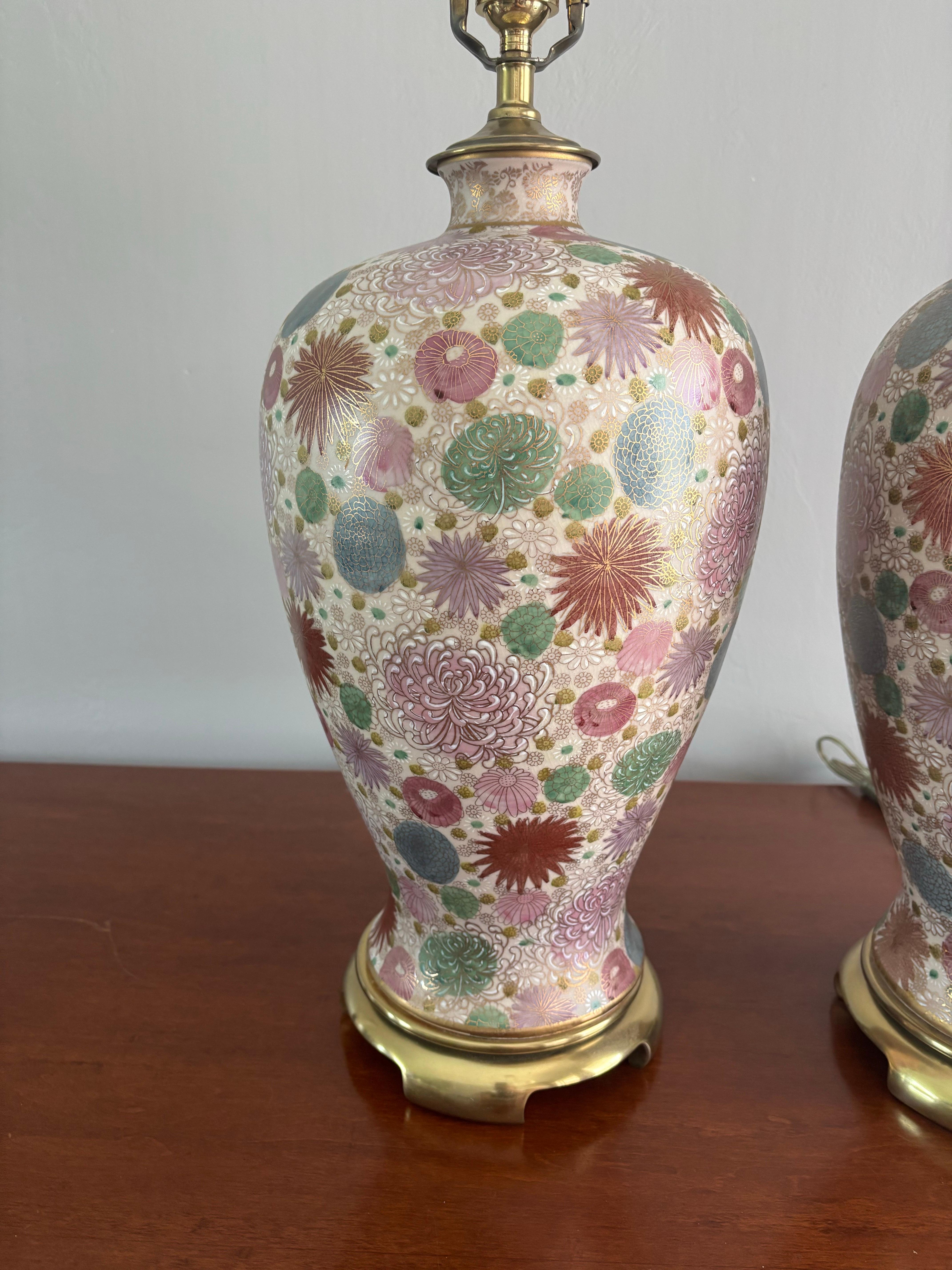 Paire de lampes de table vintage en cloisonné de Paul Hanson. 2