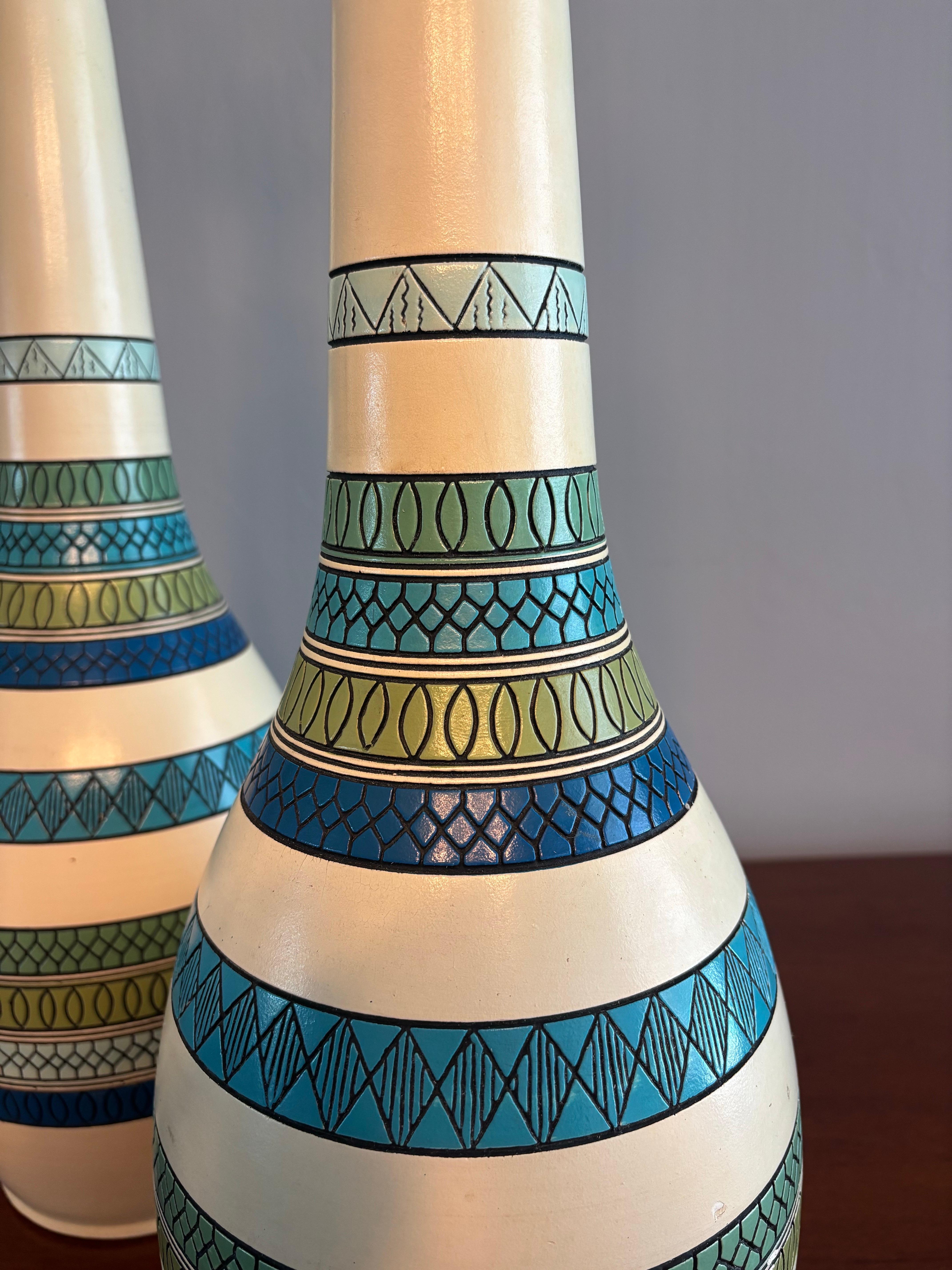 Américain Paire de lampes de table Fortune Lamp Company de style moderne du milieu du siècle dernier en vente