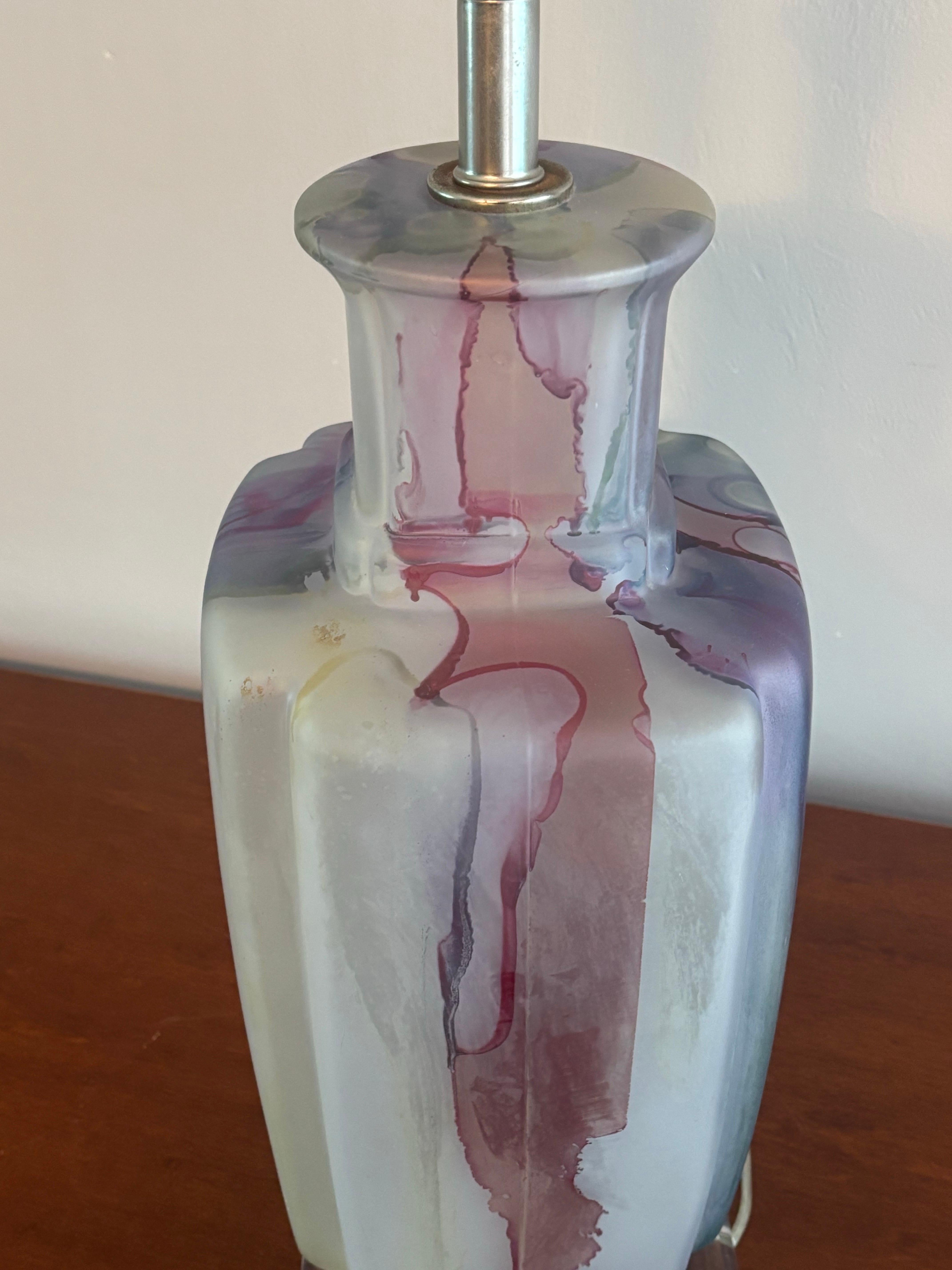 Mid-Century Modern Mid Century Modern Bauer “Clearlite” Multicolor Glass Table Lamp, circa 1960 For Sale