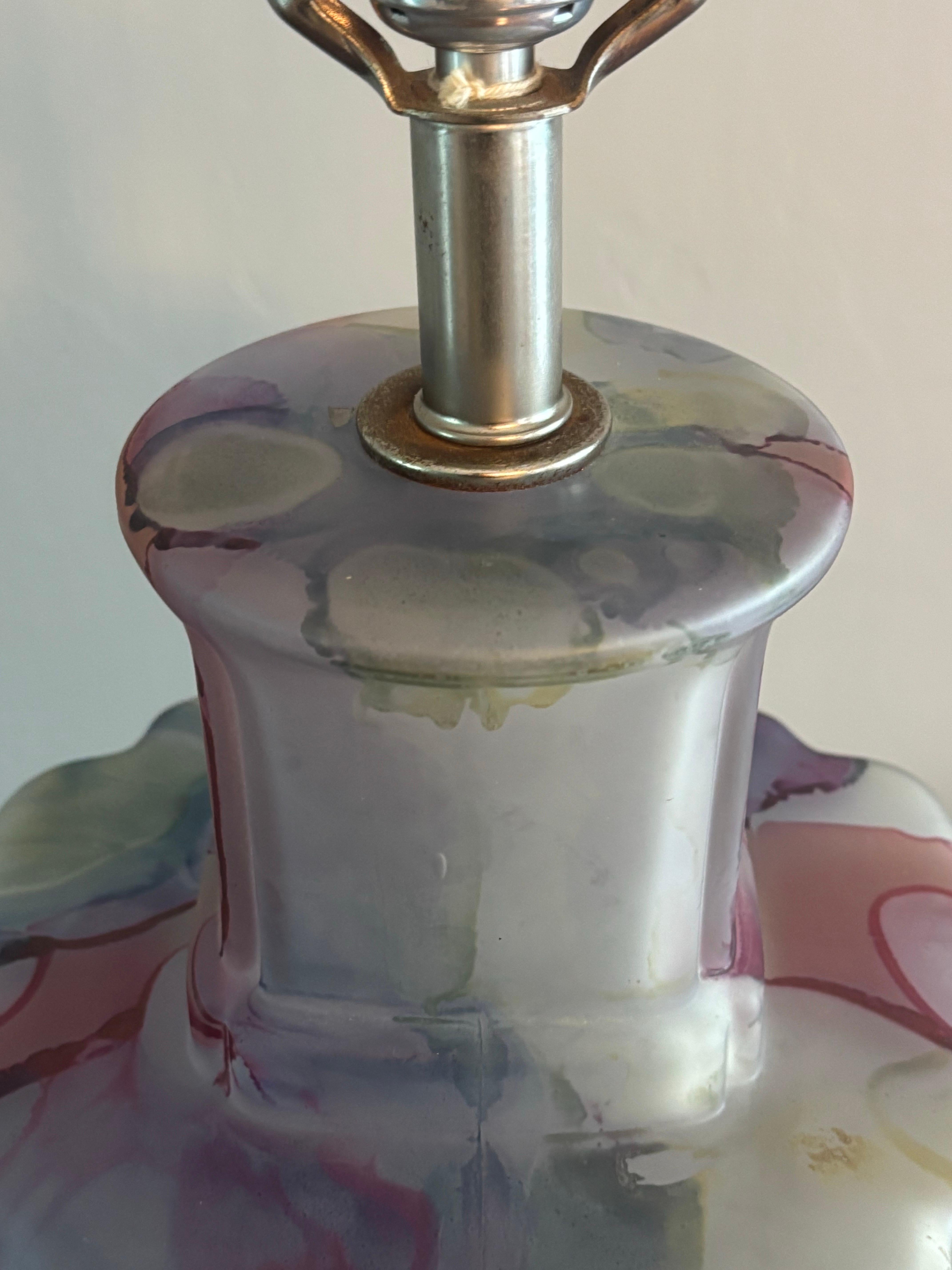Mid Century Modern Bauer “Clearlite” Multicolor Glass Table Lamp, circa 1960 In Good Condition For Sale In Boynton Beach, FL