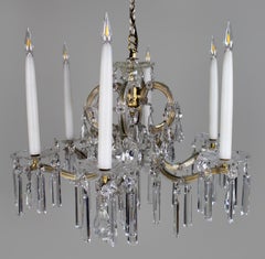 Suite of 3 Fine Cut Glass Crystal Chandeliers 1 Large 2 Pairs