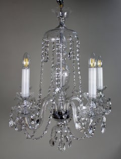Fine Quality Dressed Crystal Vintage French 5 Arm Chandelier