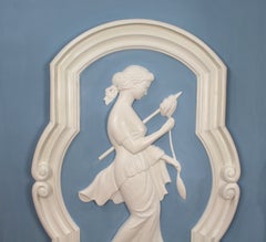 Set of 4 Very Large British Art Deco Wedgwood Plaster Panels in Gilt Frames
