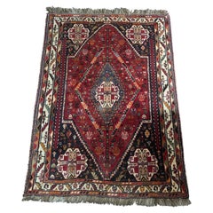 Fine Vintage Persian Qashqai Tribal Wool Rug