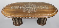 Fine Large Mother of Pearl Inlaid Centre Pedestal Table