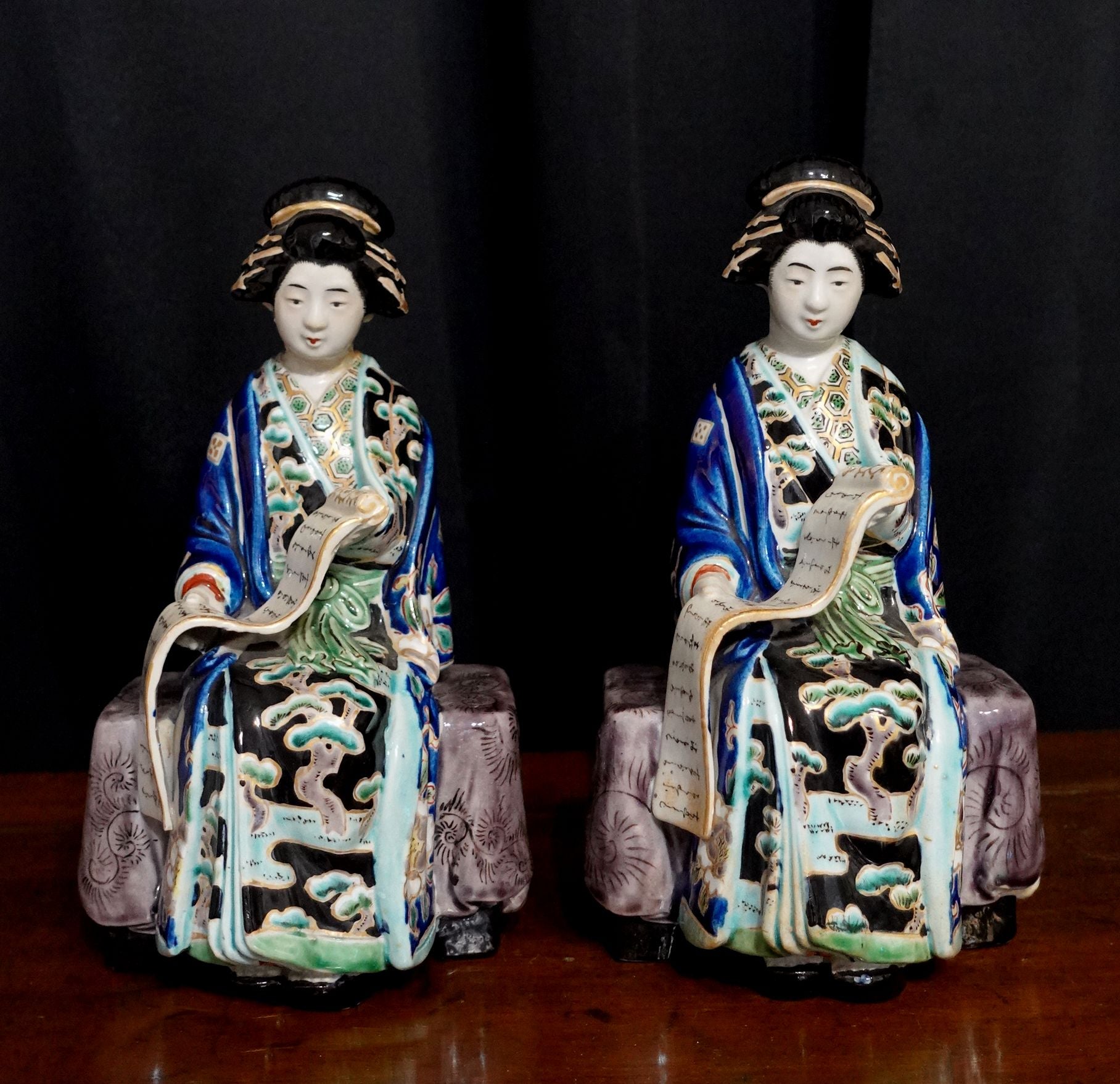 Vantage Pair of Japanese Geisha Statues