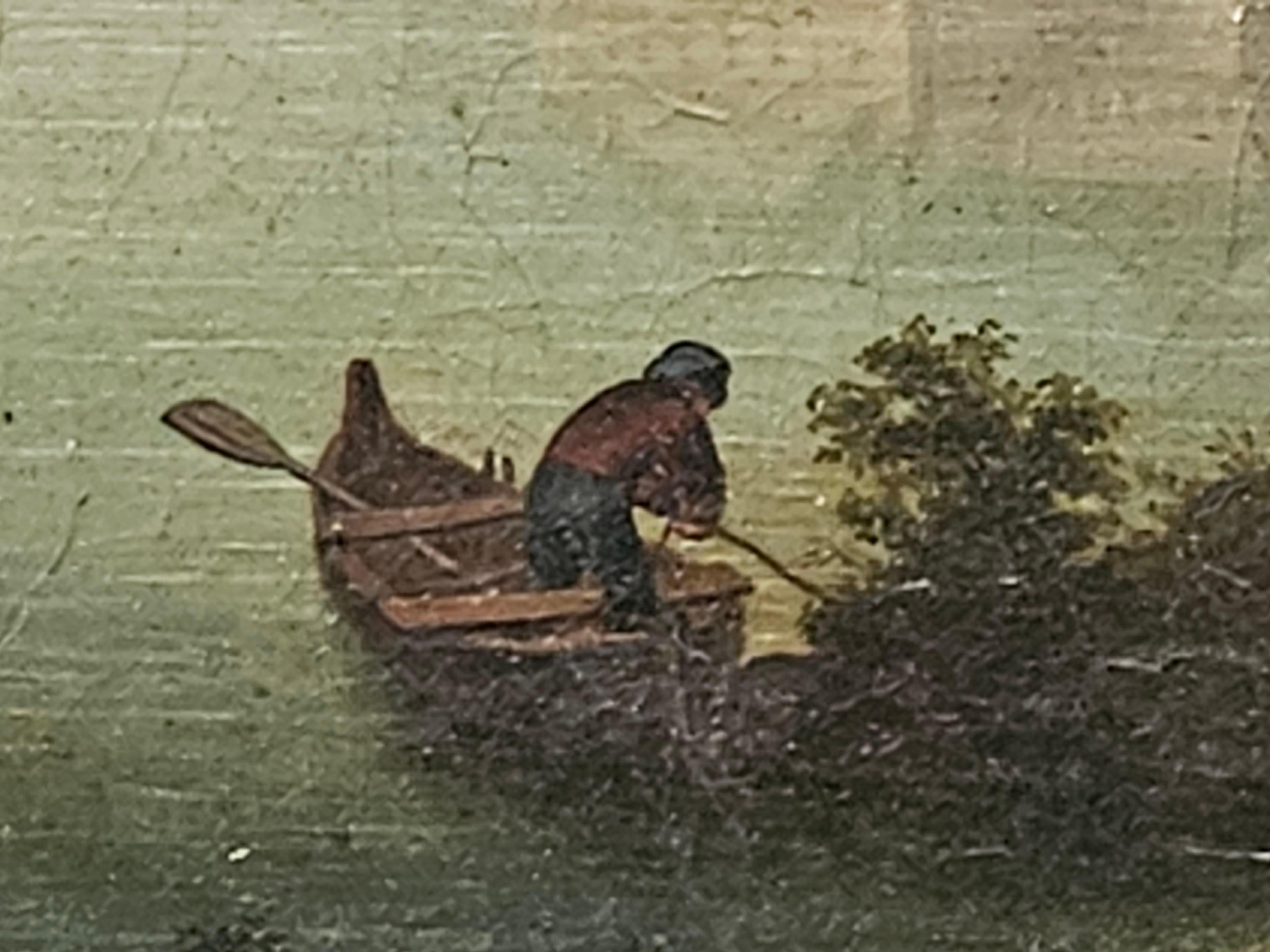 Ancienne peinture à l'huile de la Continental School, 
