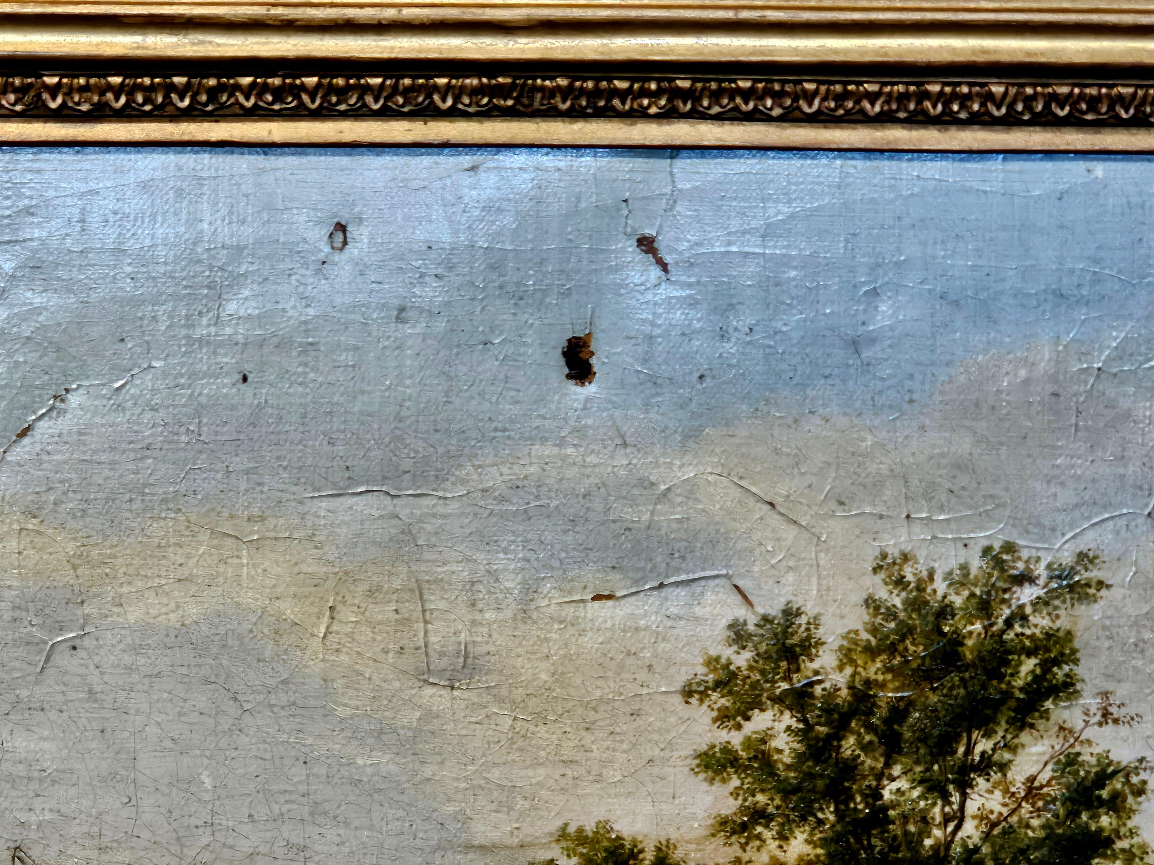 Peint à la main Ancienne peinture à l'huile de la Continental School, 