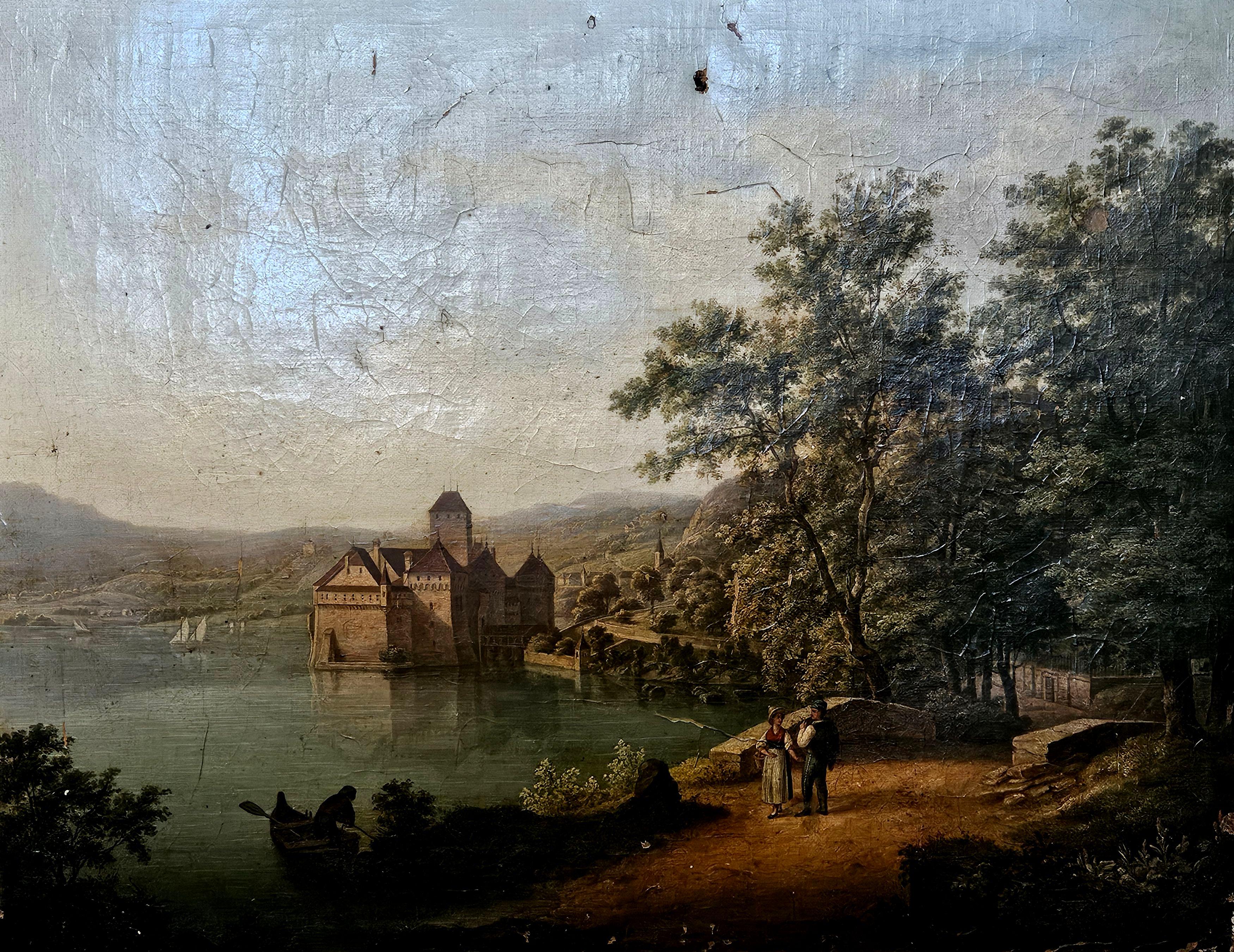Anglais Ancienne peinture à l'huile de la Continental School, 
