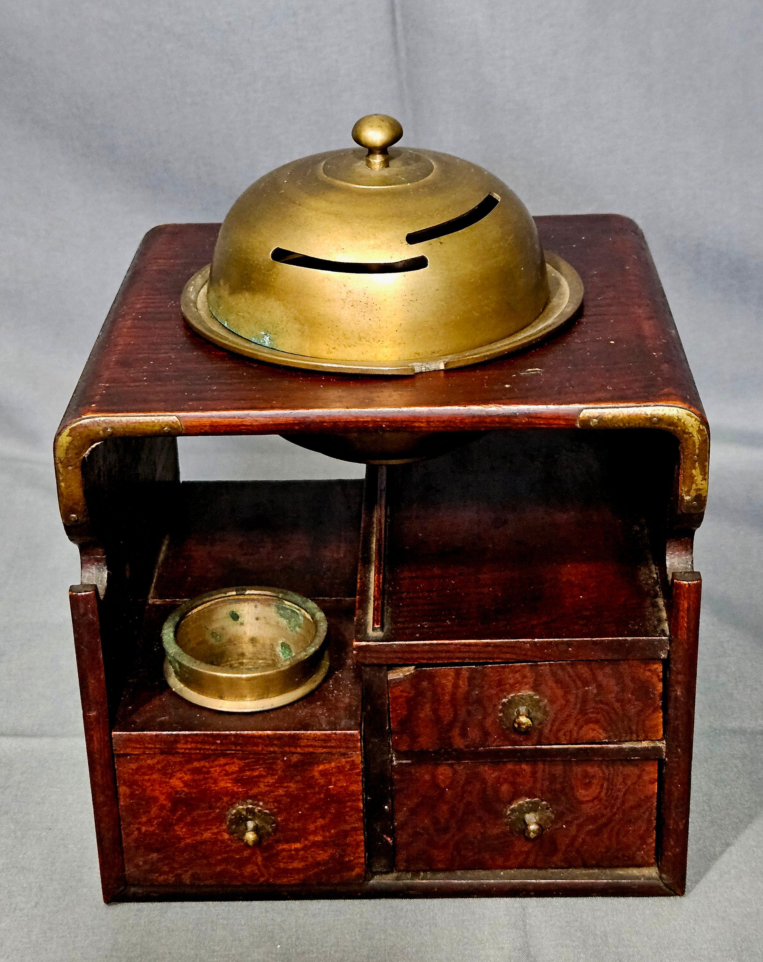 Hand-Crafted Antique Japanese Keyaki Elm Tabako-Bon, 19th C. For Sale