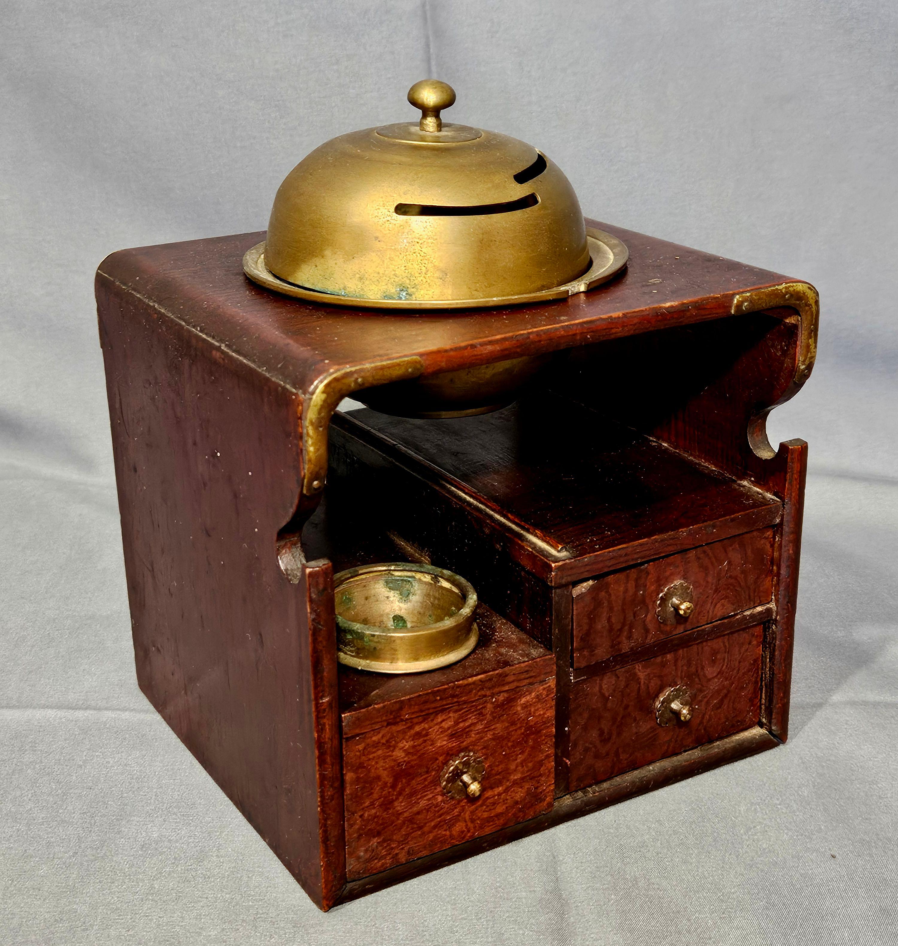 Antique Japanese Keyaki Elm Tabako-Bon, 19th C. In Good Condition For Sale In Norton, MA