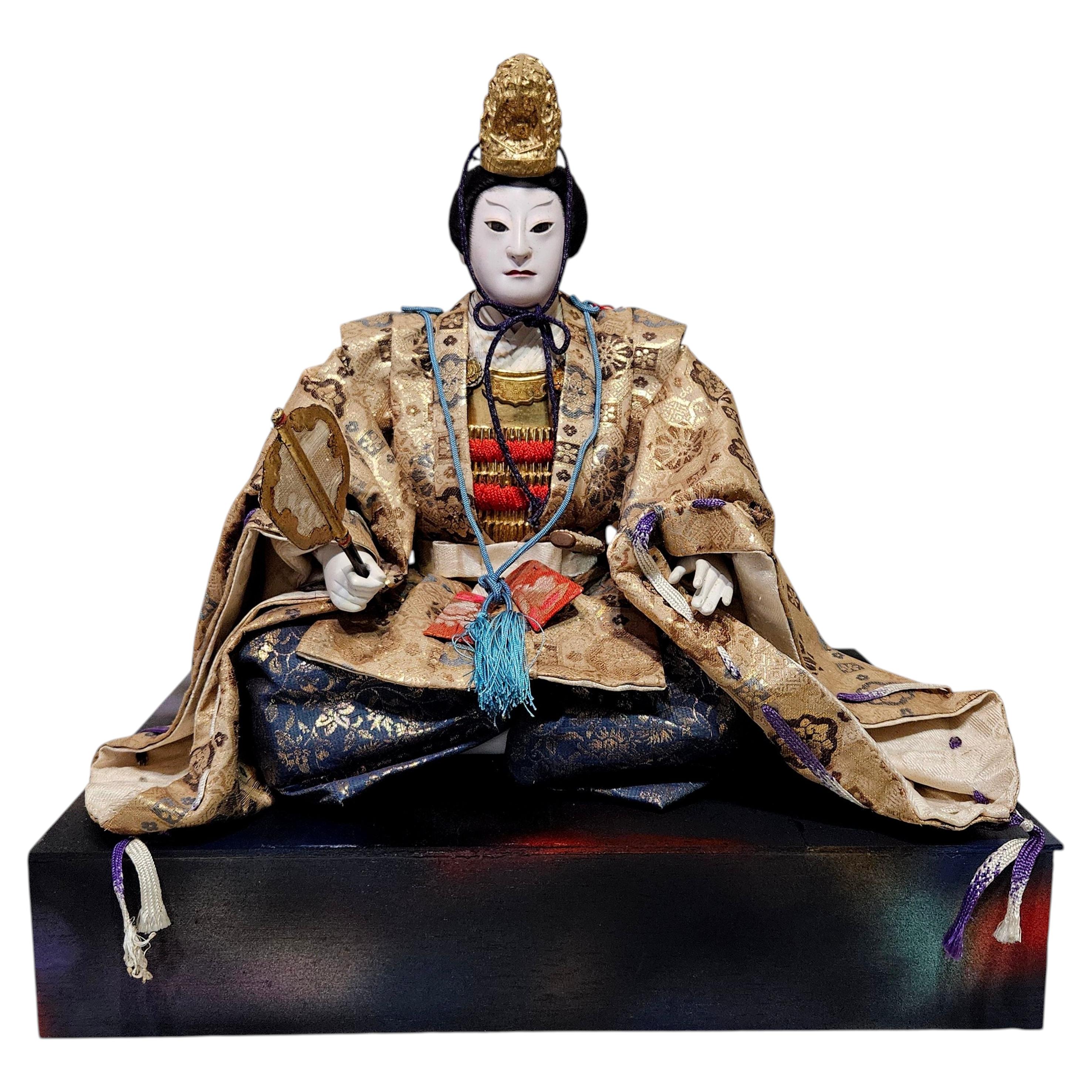 Antike japanische Toyotomi Hideyoshi Musha Ningyo Samurai-Puppe, Meiji #mu005