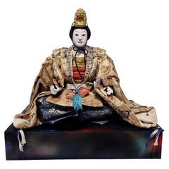 Antica bambola samurai giapponese "Musha Ningyo" raffigurante Toyotomi Hideyoshi, periodo Meiji #mu005