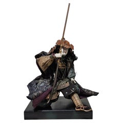 Antique A Japanese Musha Ningyo Samurai Doll, Meiji Period