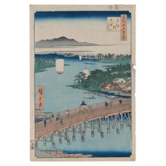Utagawa Hiroshige, Woodblock Print of "Senju Great Bridge"