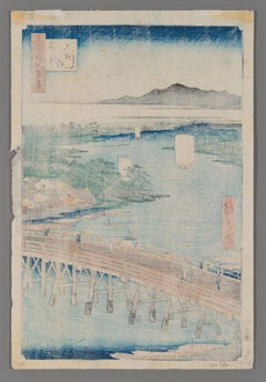Utagawa Hiroshige, Woodblock Print of "Senju Great Bridge"
