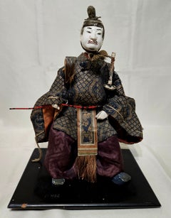 Antique Two Japanese Musha Ningyo Dolls #36 , Edo Period, 1800s