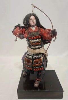 Antique Two Japanese Musha Ningyo Dolls #39 , Edo Period, 1800s