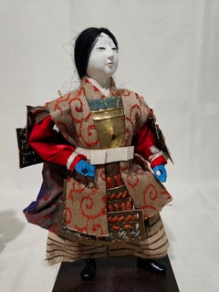 Zwei antike japanische Musha-Ningyo-Puppen und der Enkel #44, Edo-Zeit, 1800er Jahre