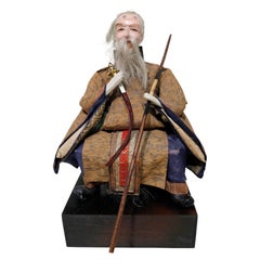 Antike japanische Musha-Ningyo-Puppe „Takenouchi no Sukune“ Nr. 43, Edo-Zeit, 1800er Jahre