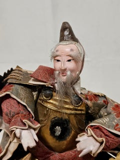 Antike japanische Musha-Ningyo-Puppe „Takenouchi no Sukune“ Nr. 45, Edo-Zeit, 1800er Jahre