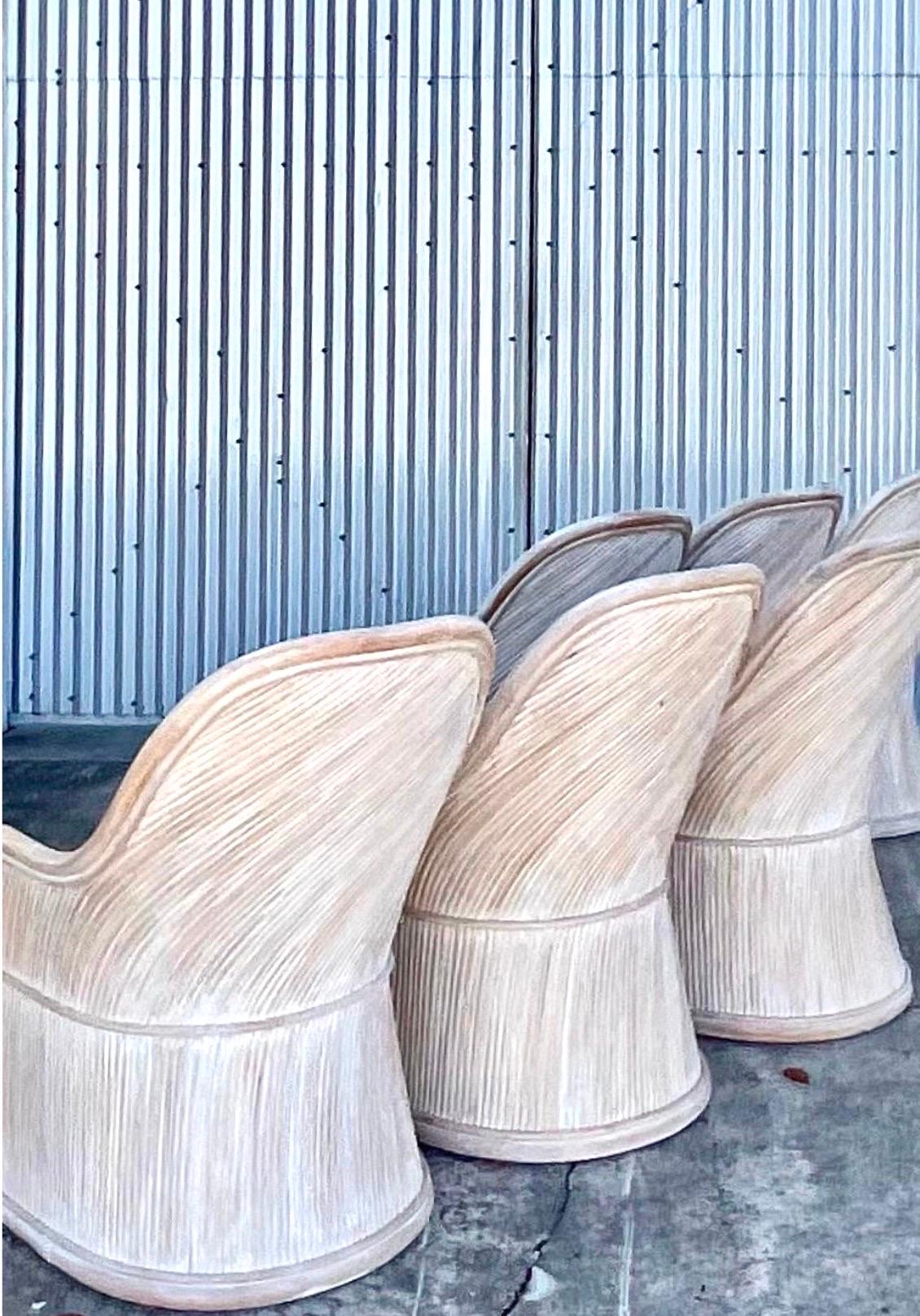 Vintage Coastal Cerused Henry Link Dining Chairs, Set of 10 1