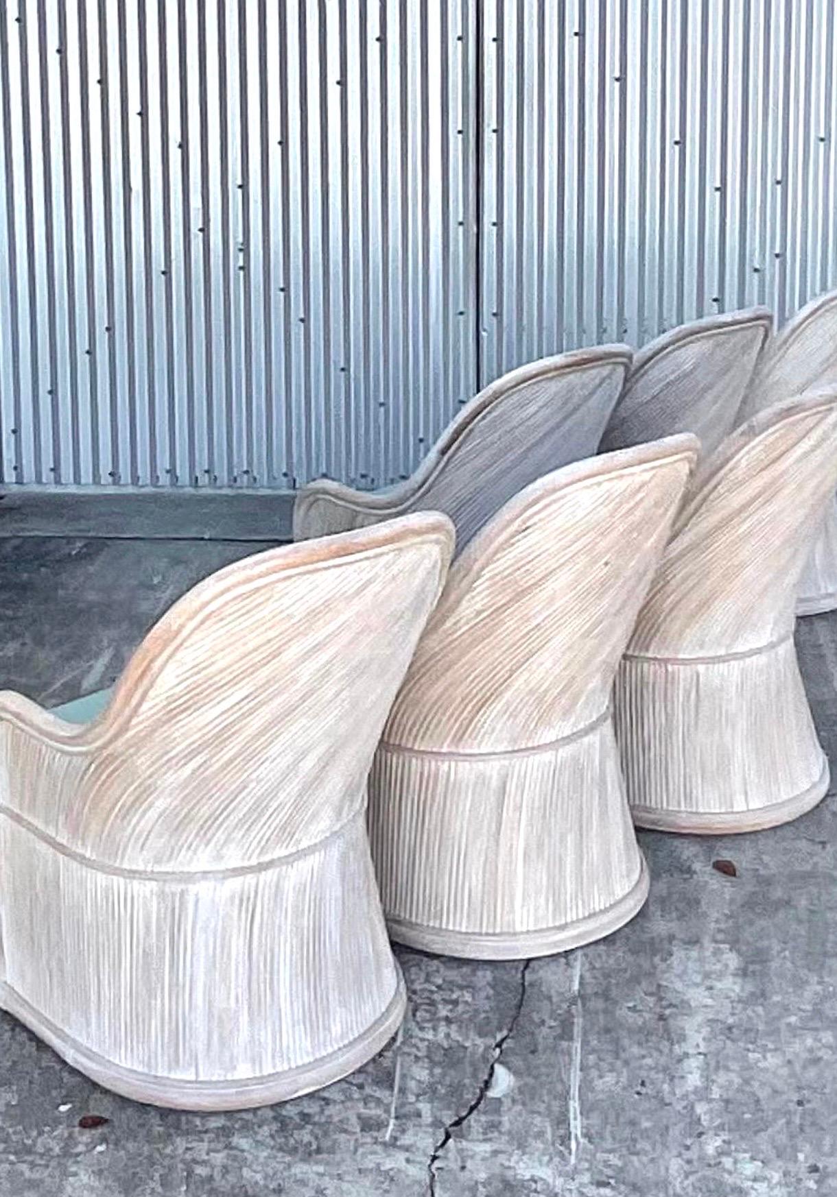 Vintage Coastal Cerused Henry Link Dining Chairs, Set of 10 2