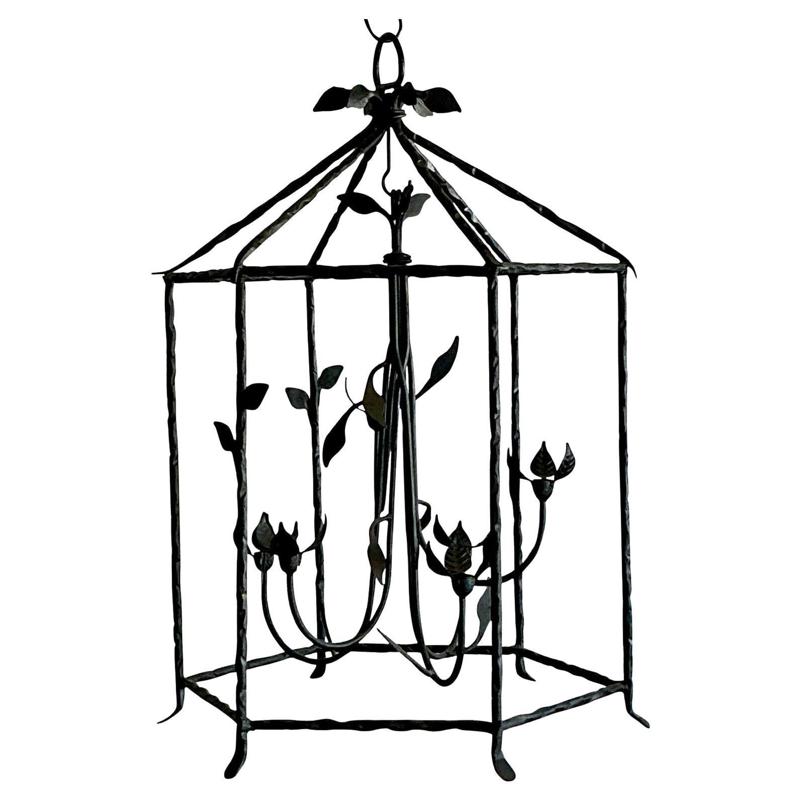 Vintage Regency Vine Candle Lantern For Sale