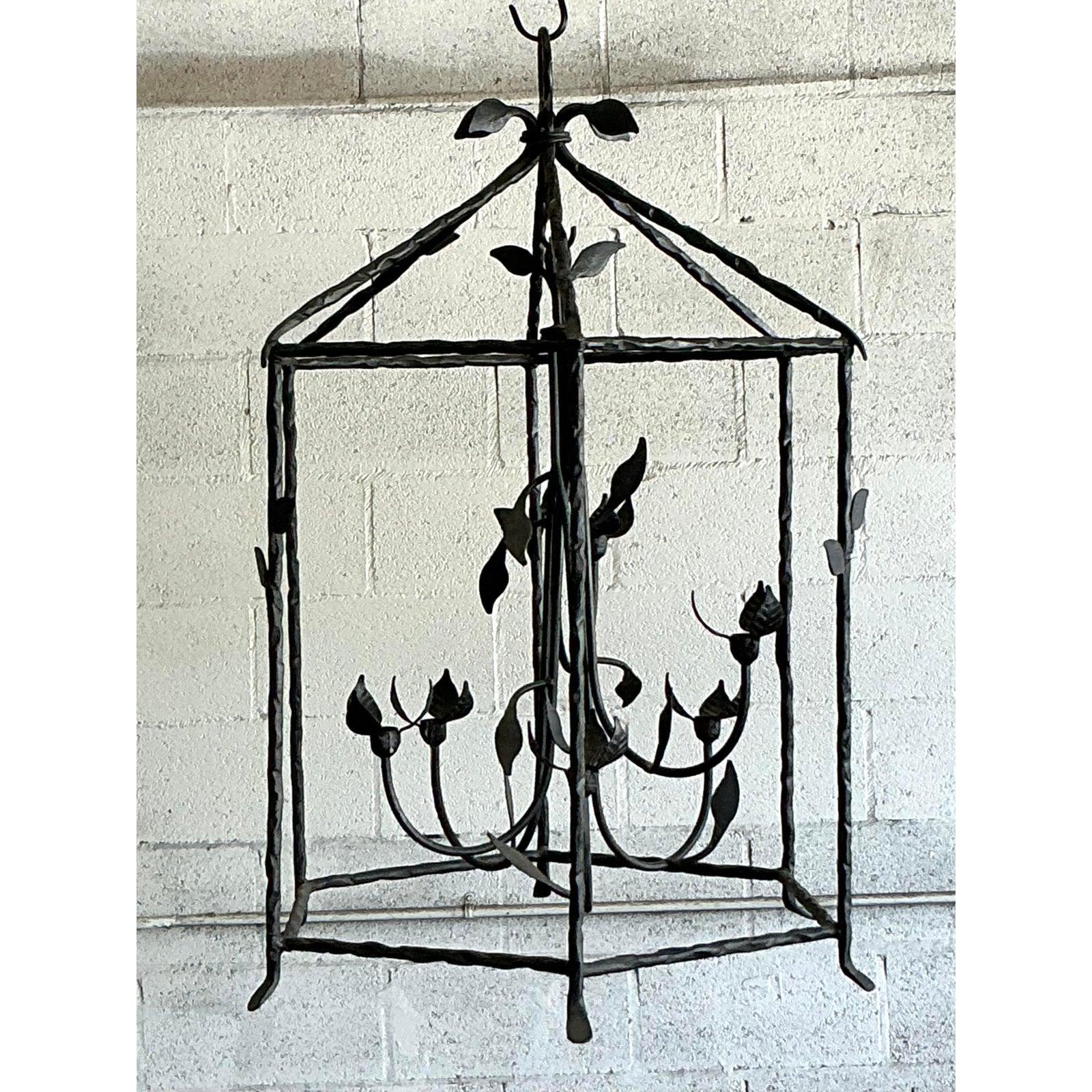 Gothic Revival Vintage Regency Vine Candle Lantern For Sale