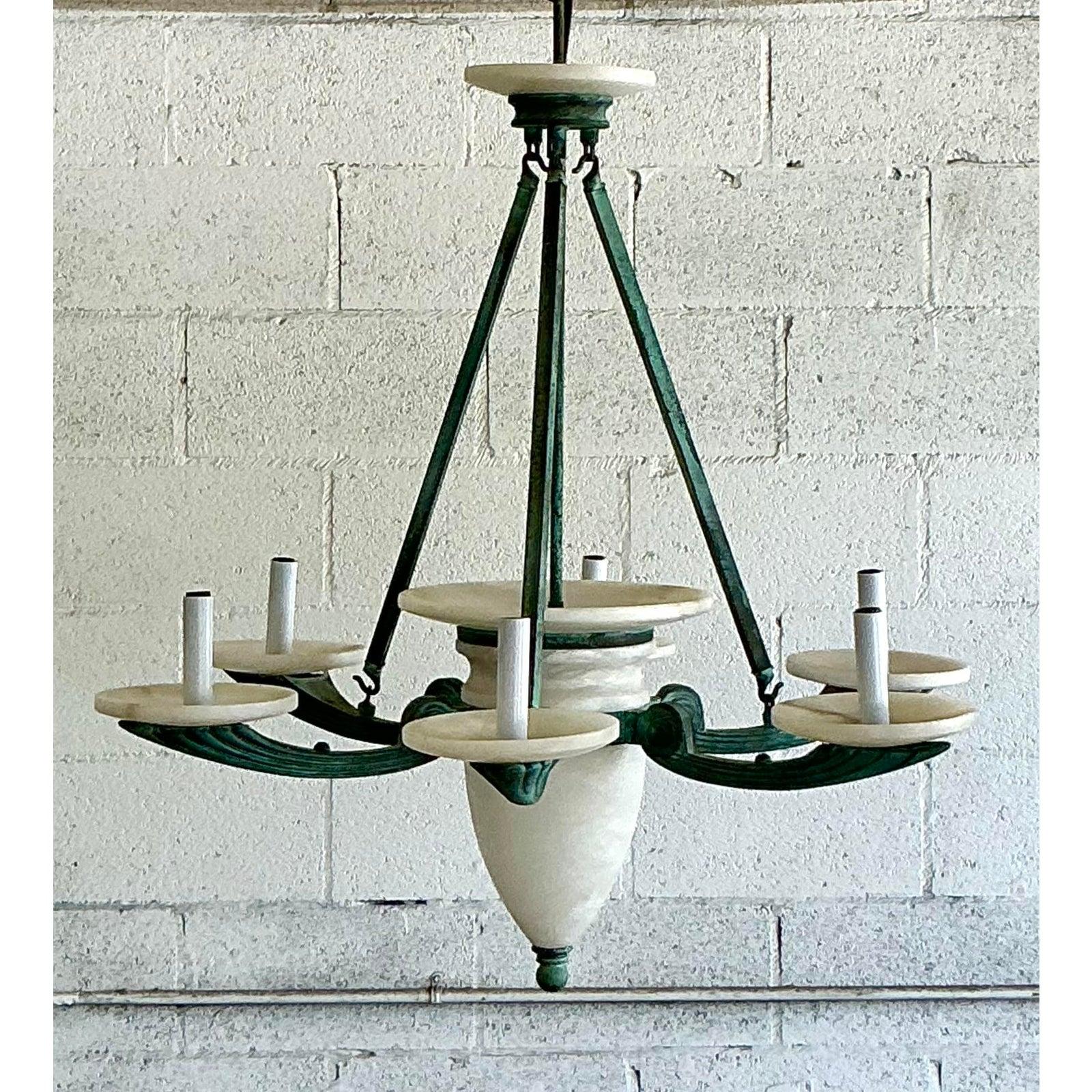 Lampadario Boho Nulco Alabastro Vintage In condizioni buone in vendita a West Palm Beach, FL