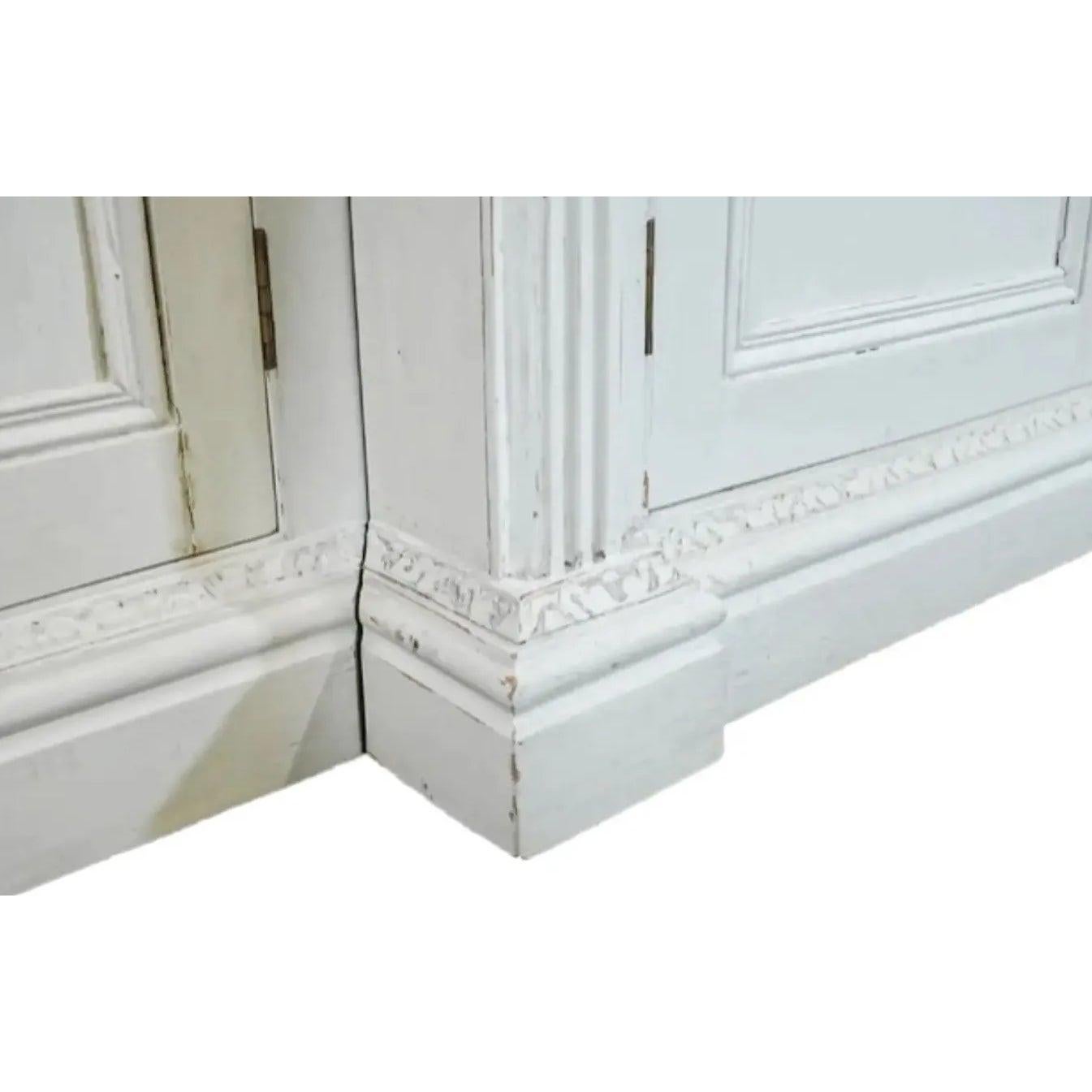 Vintage Regency George III Style Step Back Washed Breakfront For Sale 3