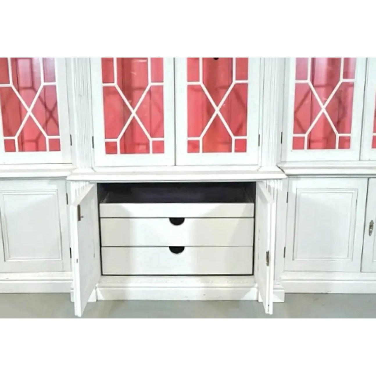 Vintage Regency George III Style Step Back Washed Breakfront For Sale 2