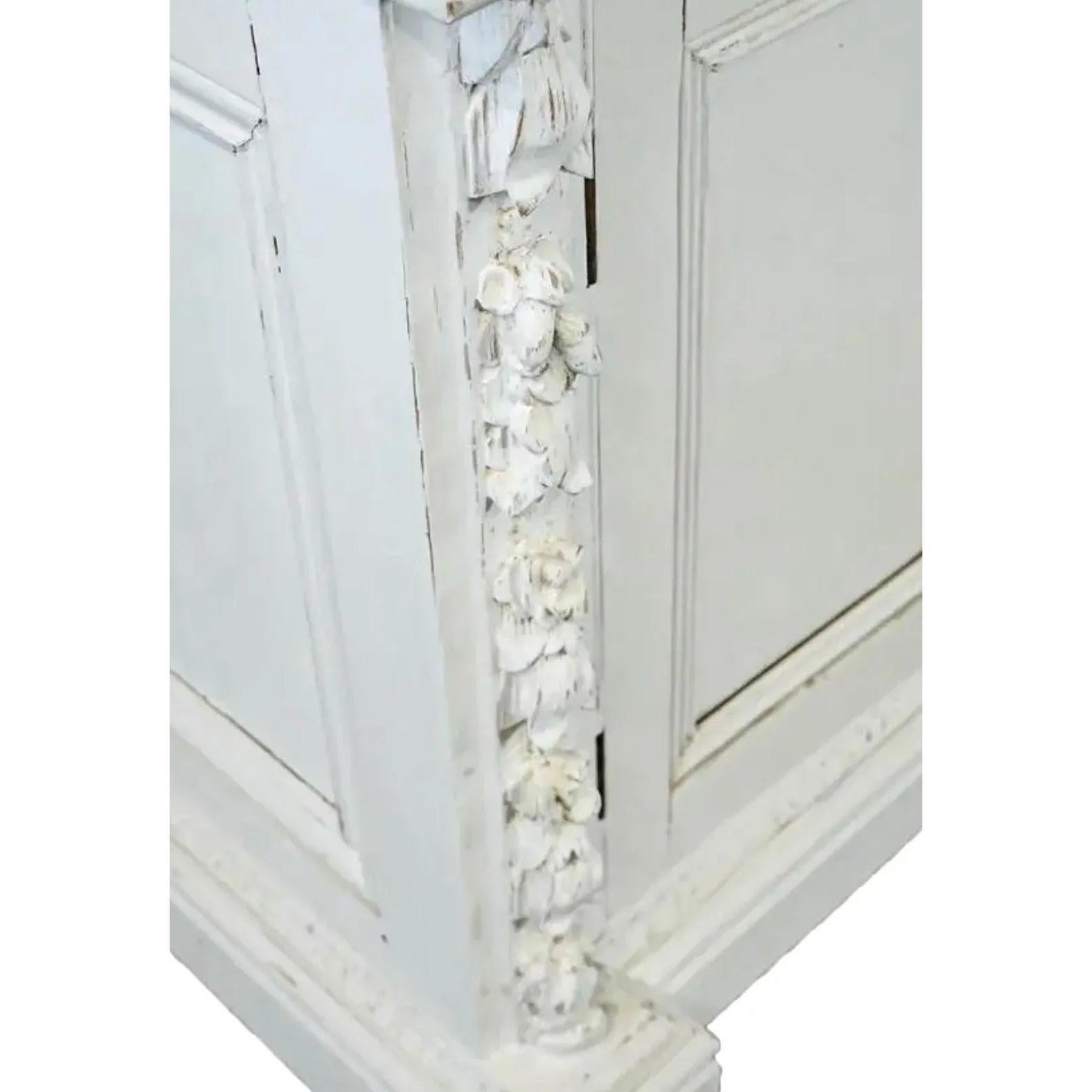 Vintage Regency George III Style Step Back Washed Breakfront For Sale 5