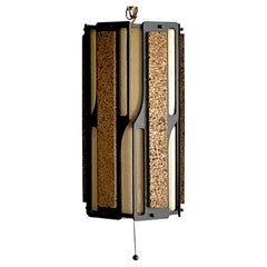 Vintage Mid-Century Modern Cork Panel Hanging Light