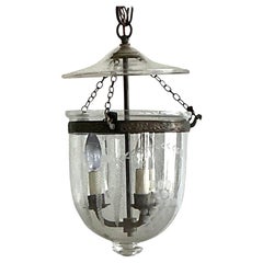 Vintage Regency Etched Bell Jar Lantern