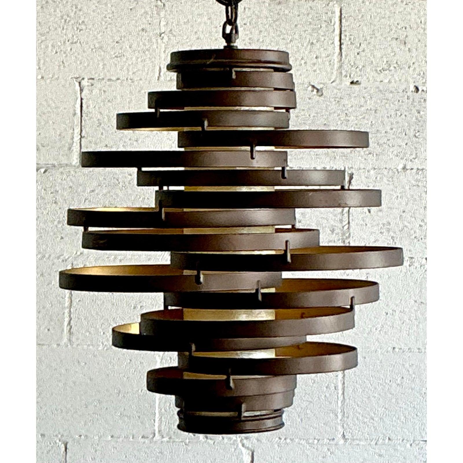 XX secolo Lampadario ad anelli Boho 
