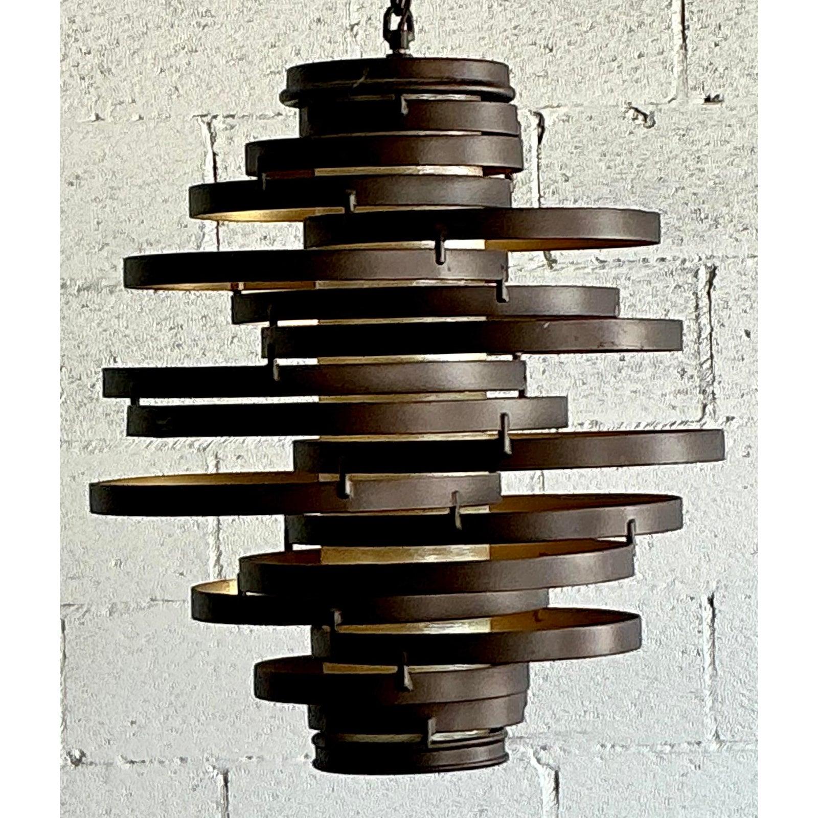 Bronzo Lampadario ad anelli Boho 