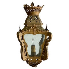 Vintage Boho Pierced Metal Lantern