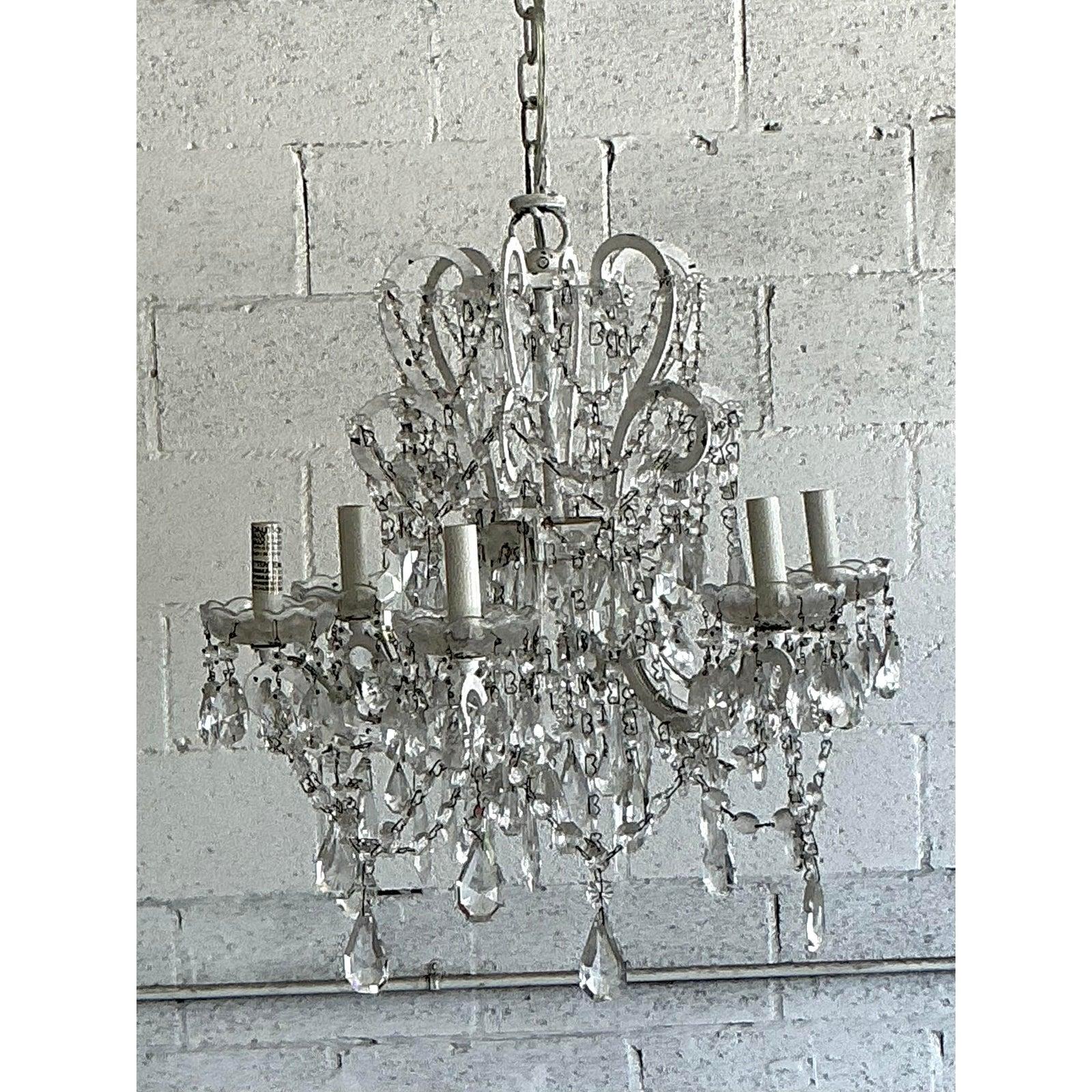 Exuding timeless romance, this elegant crystal chandelier from Restoration Hardware's 
