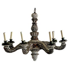 Vintage Boho Shell Encrusted Chandelier