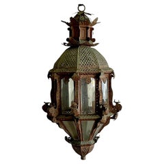 Vintage Boho Moroccan Patinated Lantern