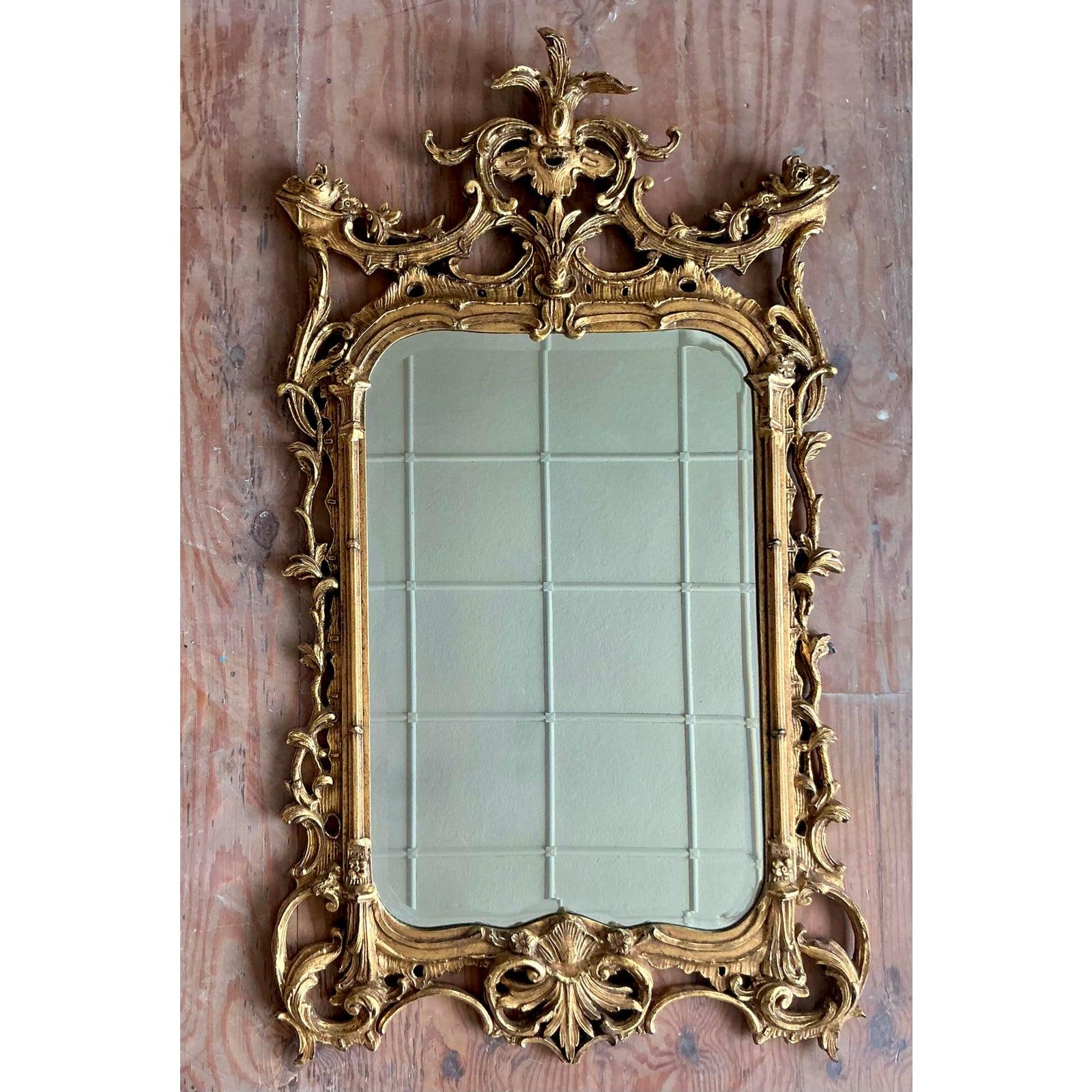 20ième siècle Miroir doré Vintage Regency en vente