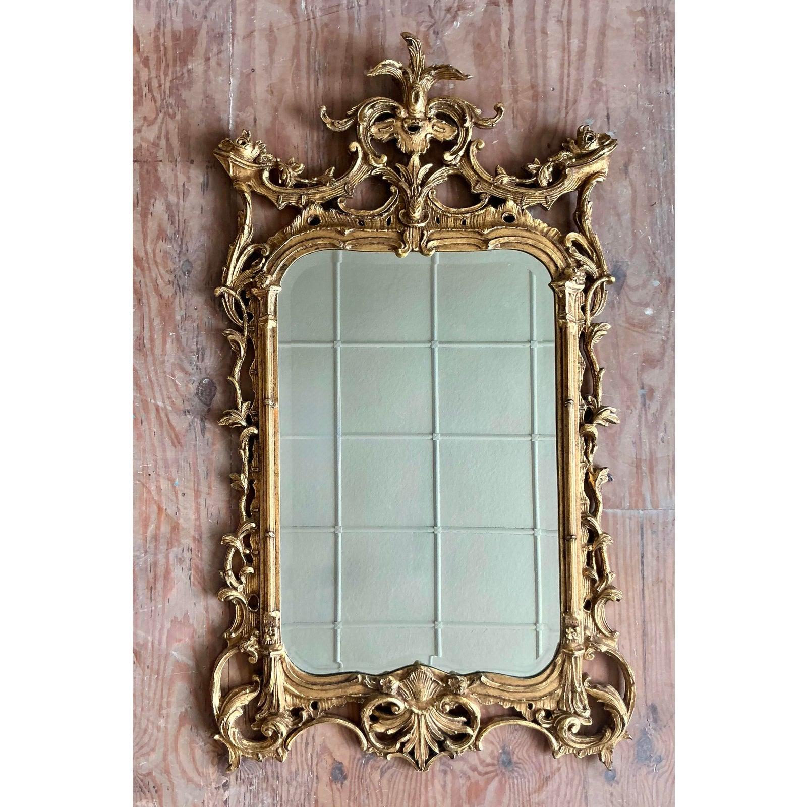 Miroir doré Vintage Regency Bon état - En vente à West Palm Beach, FL