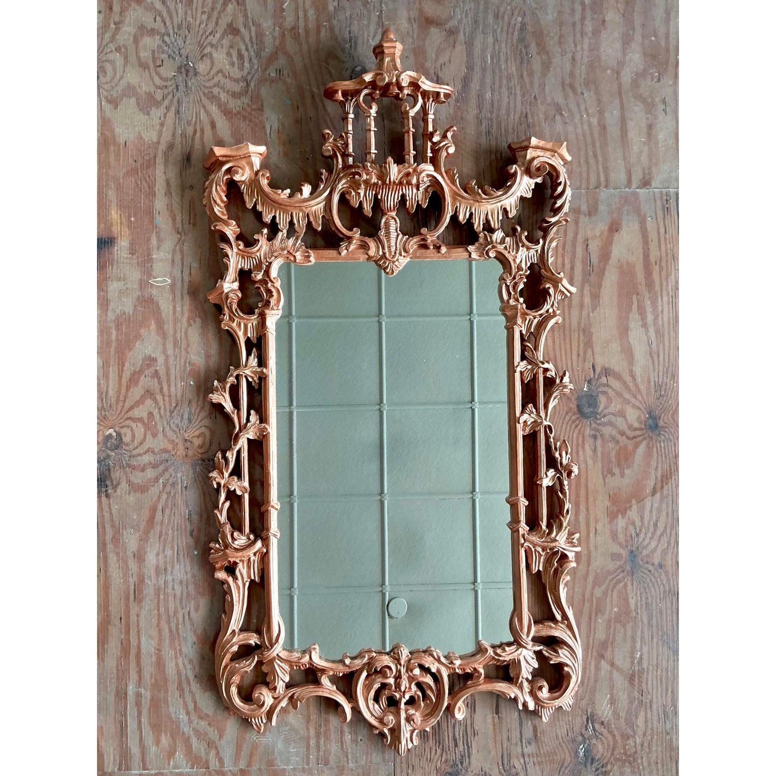 Vintage Regency Kupfer Finish Pagode Spiegel (20. Jahrhundert) im Angebot