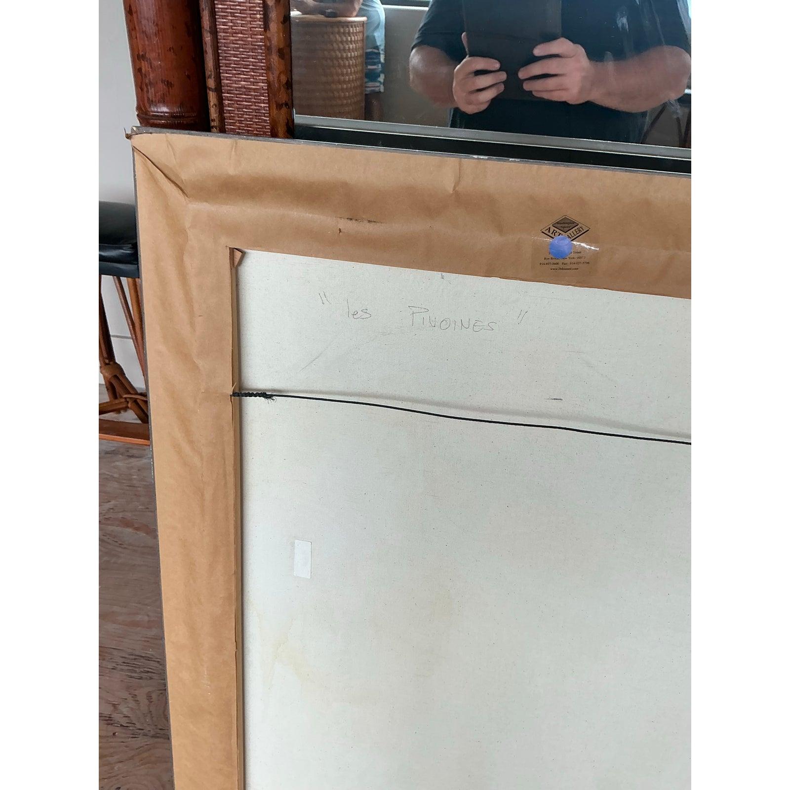 Vintage Boho abstrakte Malerei Öl auf Leinwand (Kanadisch) im Angebot