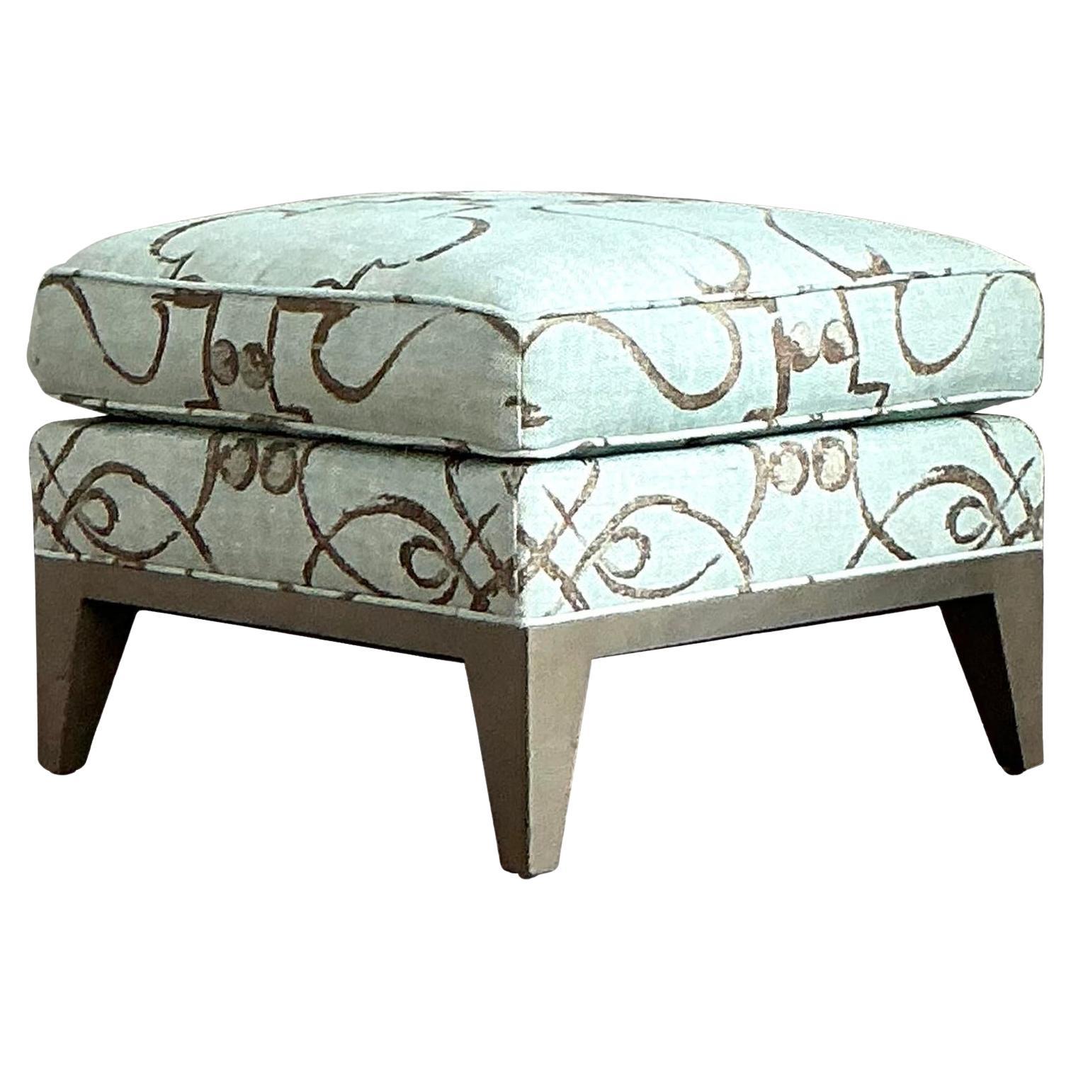 Vintage Boho Donghia Ottoman For Sale