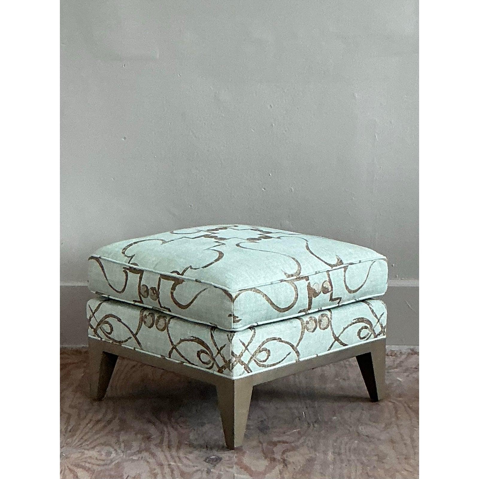20th Century Vintage Boho Donghia Ottoman For Sale