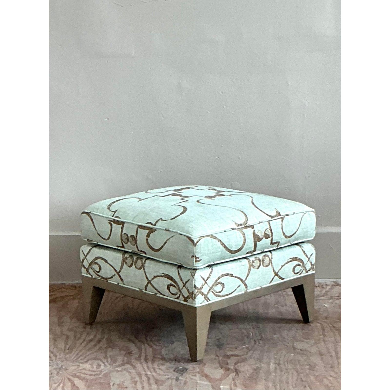 Vintage Boho Donghia Ottoman For Sale 3